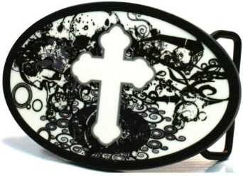 Orthodox Chaos Oval Shaped Belt Buckle ornate gothic design